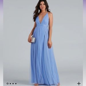 This is Windsors Shay A-Line Tulle Formal Dress in Periwinkle